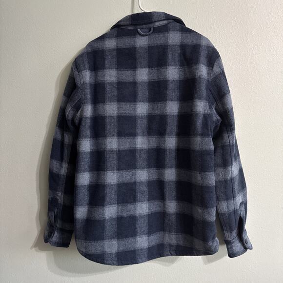 Jachs New York Flannel Shirt Jacket Blue Plaid Wool Insulated Shacket Mens M - Picture 6 of 6